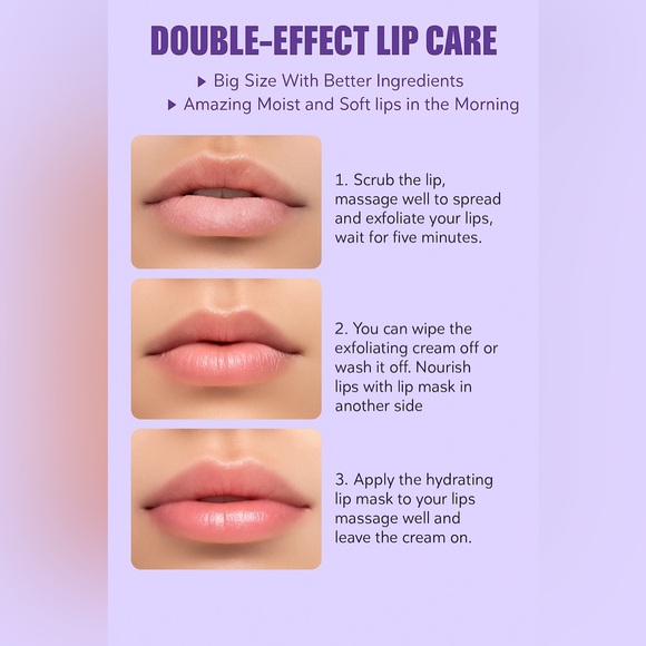 Immetee Lip Mask & Scrub – Double Effect Lip Care 2in1 - Picture 6 of 11